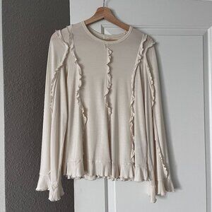 Arket Frill Long-sleeve Top Size XS